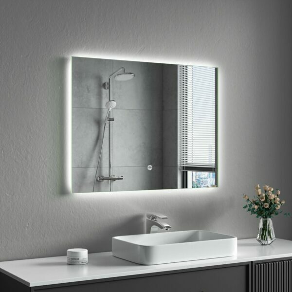 (LM-125) 80X60 ESPEJO 4MM RETROILUMINADO 6000K 110V