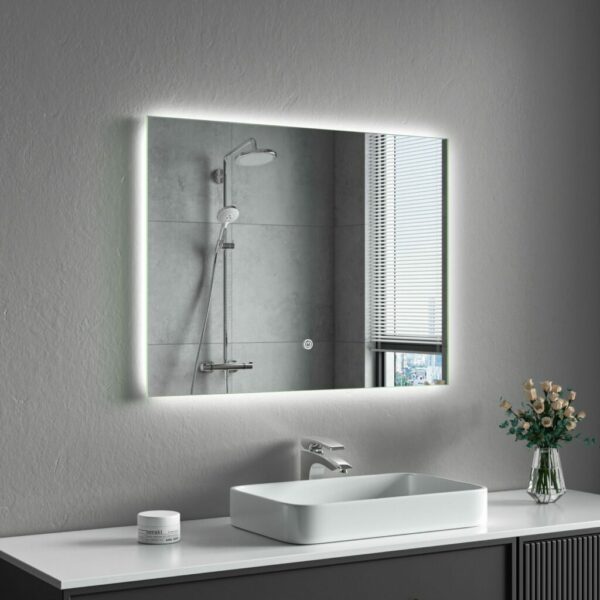 (LM-125) 80X60 ESPEJO 4MM RETROILUMINADO 6000K 110V